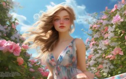 女人如花创意图片