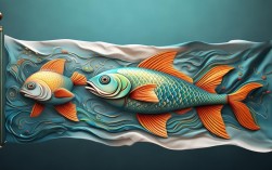 创意鱼旗图片，创意鱼旗图片素材
