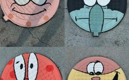 日本创意井盖涂鸦图片