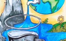 节约用水图形创意海报，节约用水图形创意海报图片