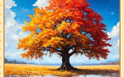 秋天的树创意画