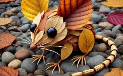 创意落叶拼图，创意落叶拼图图片