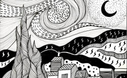 星空创意黑白画