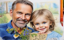 彩铅父亲节创意画