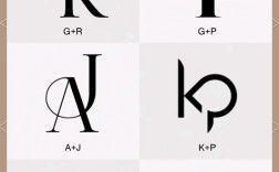 轮廓共生图形创意字母