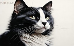 猫的黑白创意画