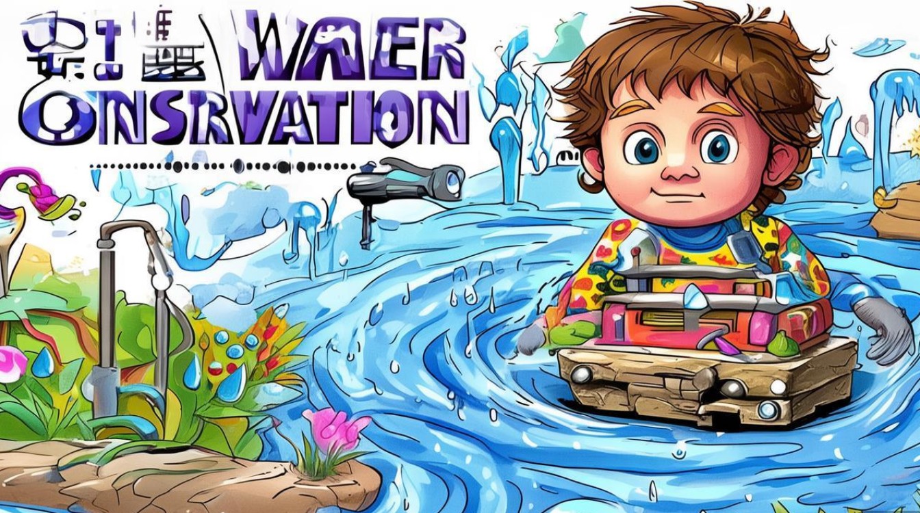 节约用水儿童创意画，如何引导孩子画出节水意义？-图1