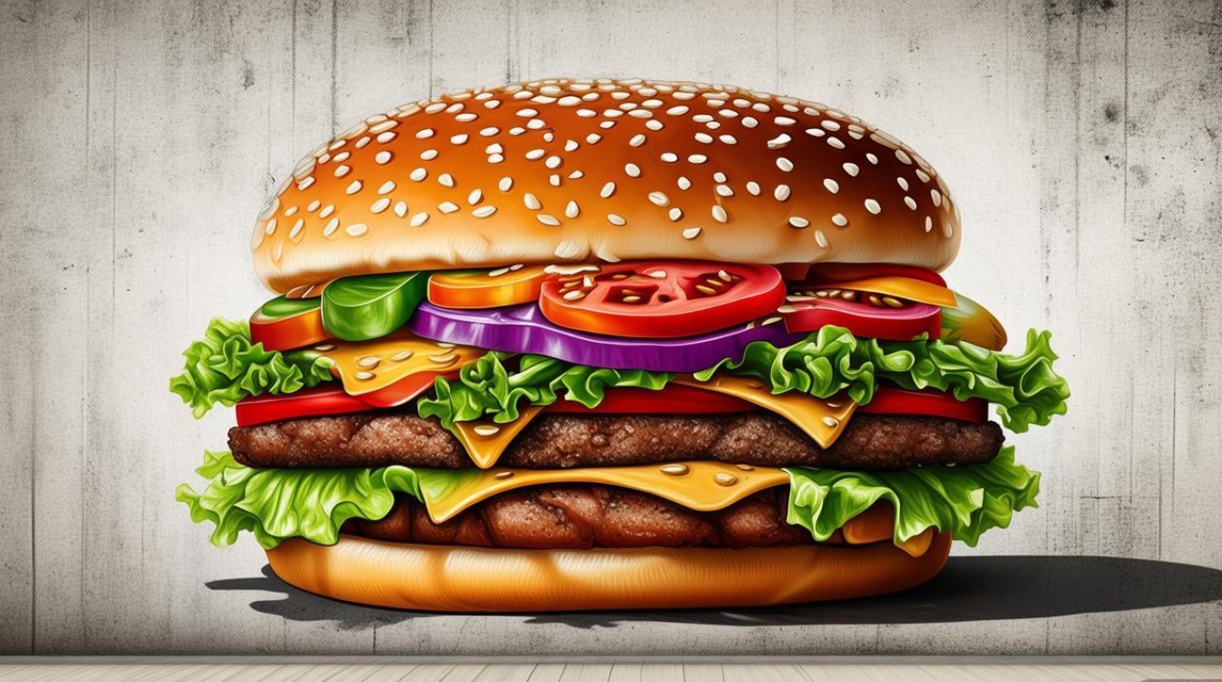 创意汉堡墙画-图1 创意汉堡墙画-图1