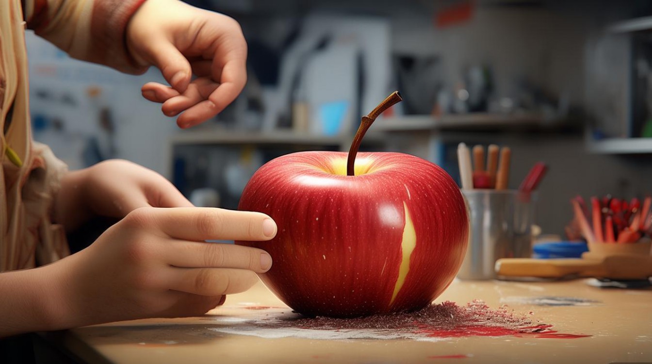 创意画苹果人-图1