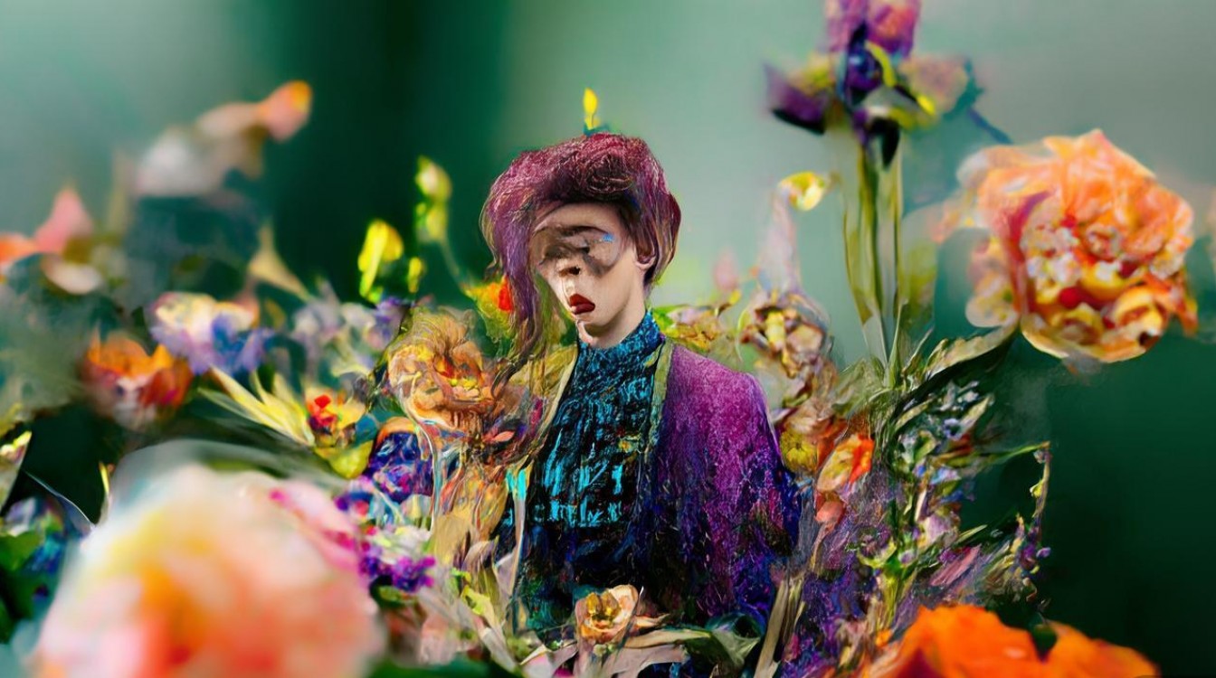 创意花朵人物图片,AI生成还是人工手绘?-图1 创意花朵人物图片,AI生成还是人工手绘?-图1