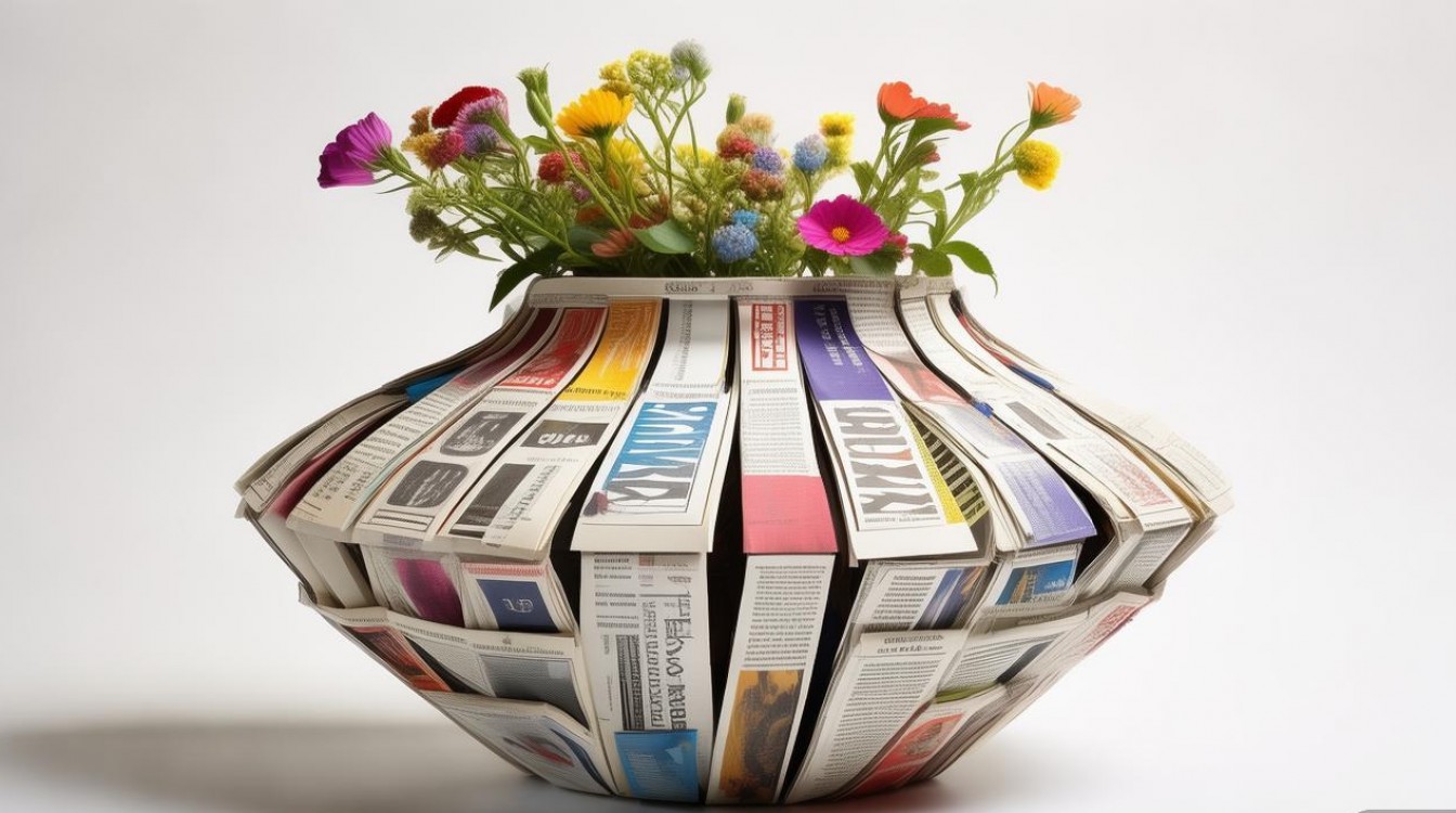 创意手工报纸花瓶火了？30秒学会吗？-图1