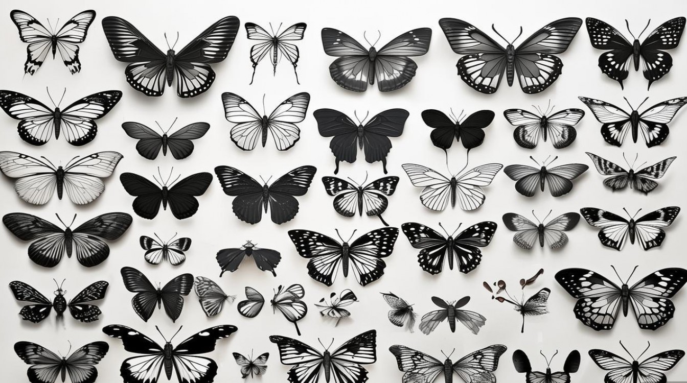 2025最新蝴蝶黑白创意画刻图，哪里能找到？-图1