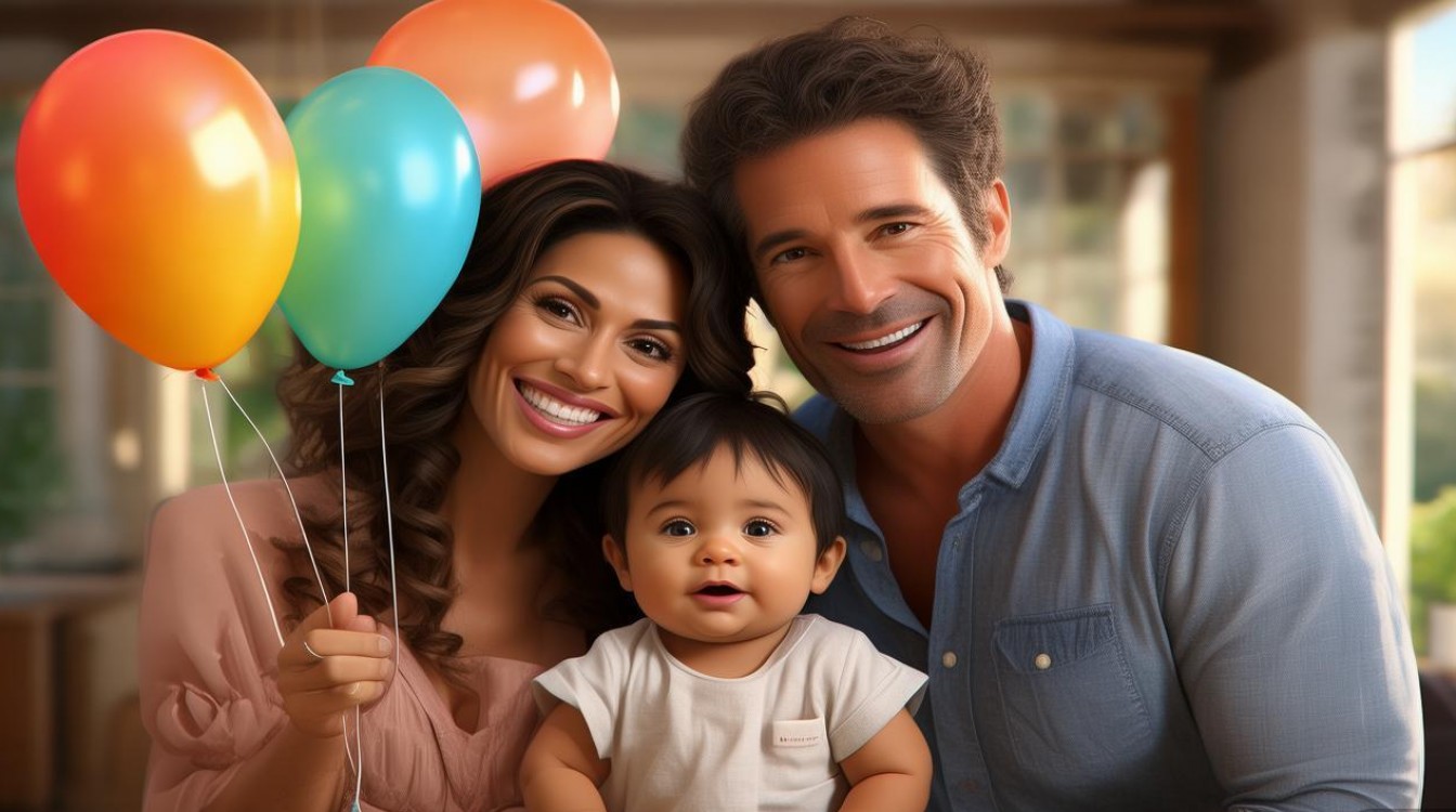 创意的一家三口周岁照-图1 创意的一家三口周岁照-图1