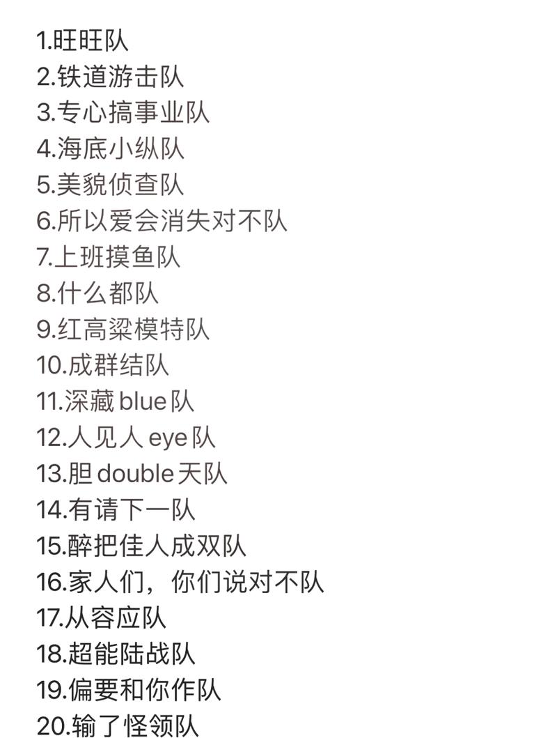 最有创意的队名-图1