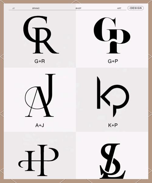 轮廓共生图形创意字母-图1