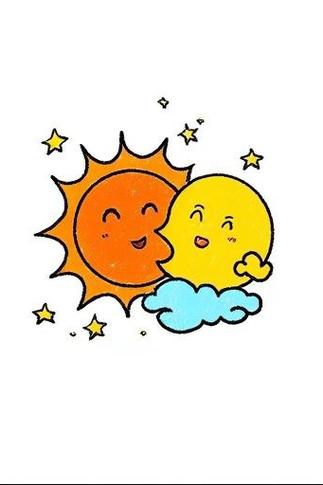 星星月亮太阳创意画，星星月亮太阳简笔画-图1