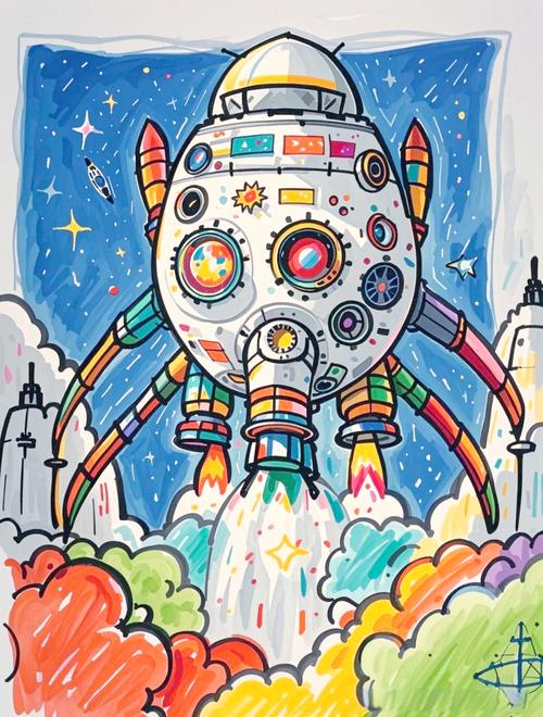 儿童科幻创意画简单，儿童科幻创意画简单又漂亮-图3