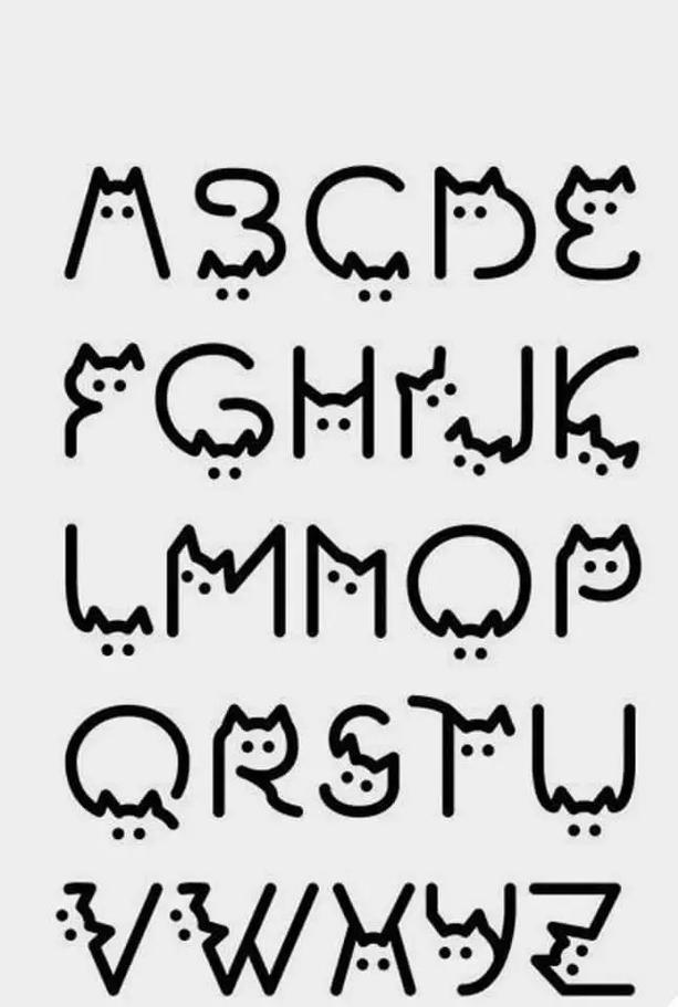 轮廓共生图形创意字母，轮廓共生图形创意字母图片-图1