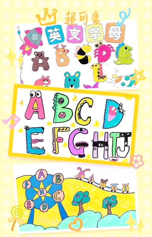 英文字母创意画，英文字母创意画三年级-图2