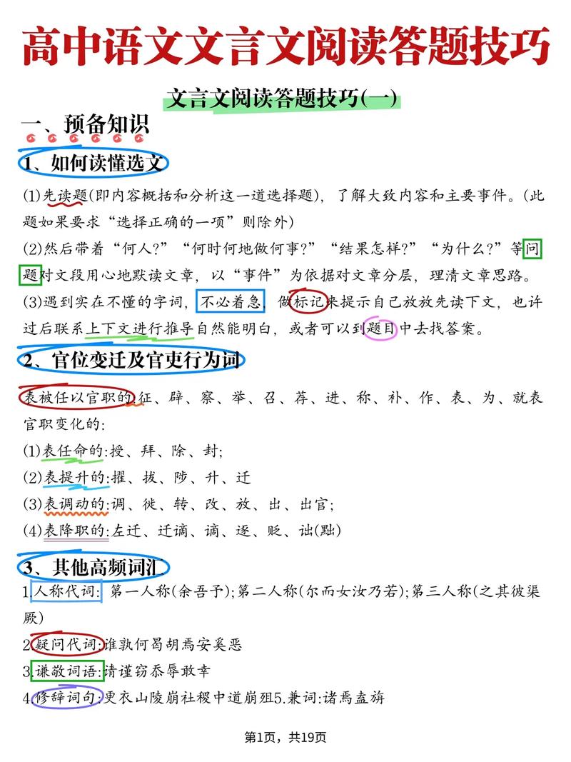 高中语文小说阅读答题技巧，高中语文小说阅读答题技巧和方法-图1