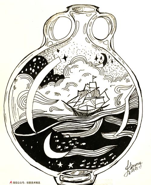 简单黑白创意画，如何用极简勾勒万千想象？-图3