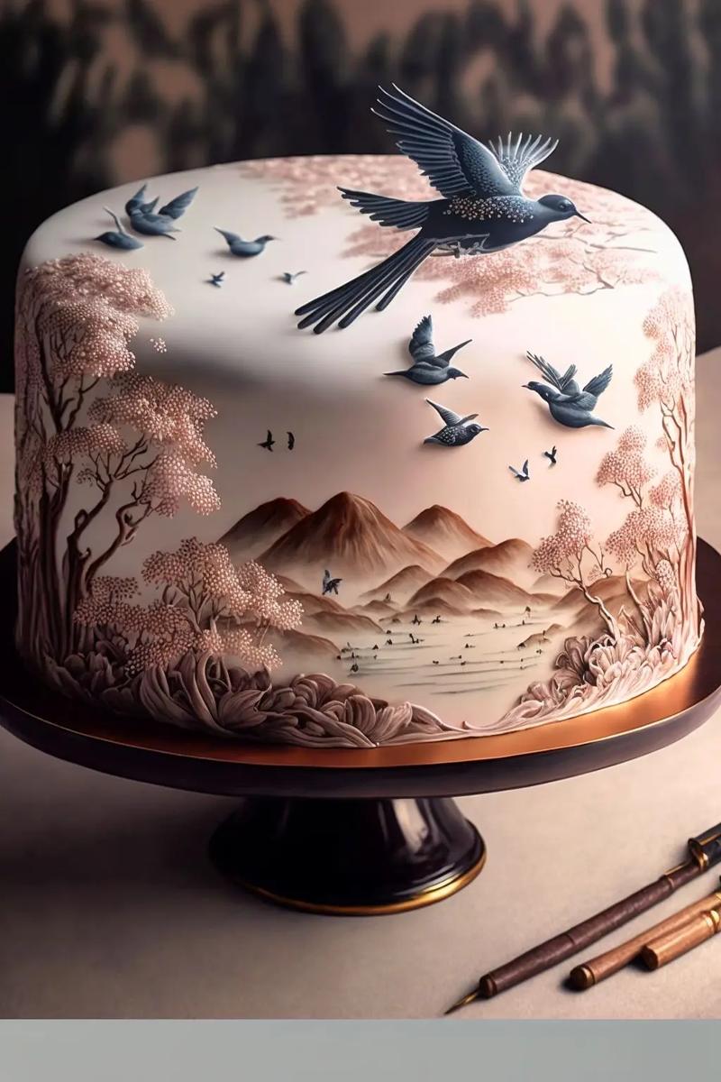 创意艺术蛋糕如何突破传统造型？这些惊艳图片背后藏着哪些设计巧思？-图2