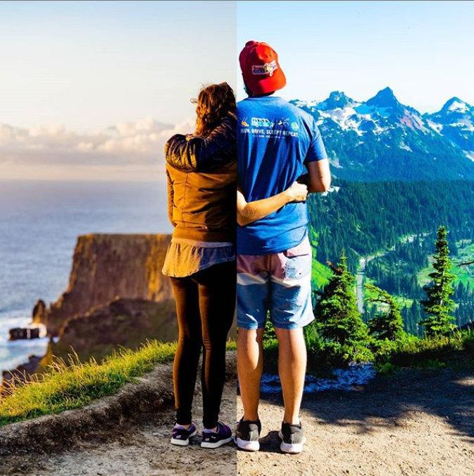 创意情侣拼接照片，创意情侣拼接照片图片-图1