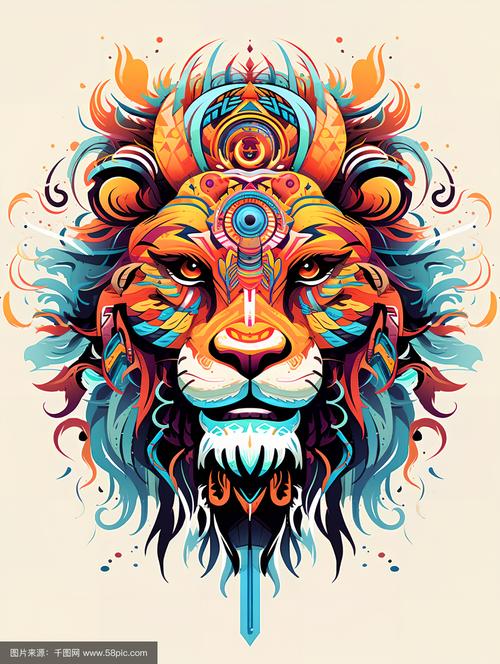 狮子创意画图片大全,如何用创意笔触画出独一无二的狮子形象?-图3 狮子创意画图片大全,如何用创意笔触画出独一无二的狮子形象?-图3