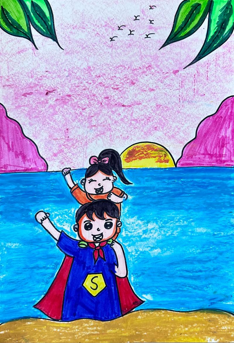 关于父亲节的创意画-图1