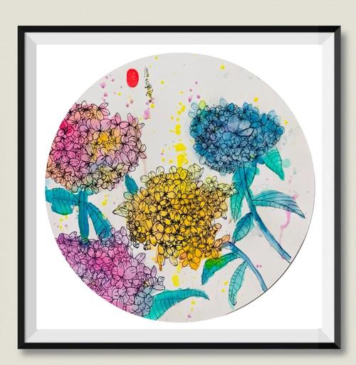 花创意画究竟如何突破传统绘画边界,用花的形态与色彩碰撞出怎样的艺术新可能?-图2 花创意画究竟如何突破传统绘画边界,用花的形态与色彩碰撞出怎样的艺术新可能?-图2