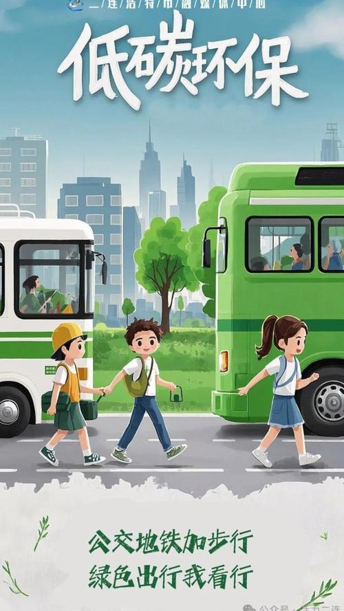 绿色出行海报，创意如何让环保活起来？-图1