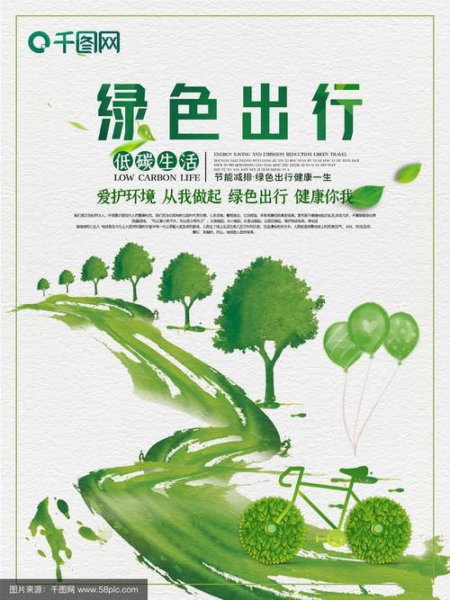 绿色出行海报，创意如何让环保活起来？-图2