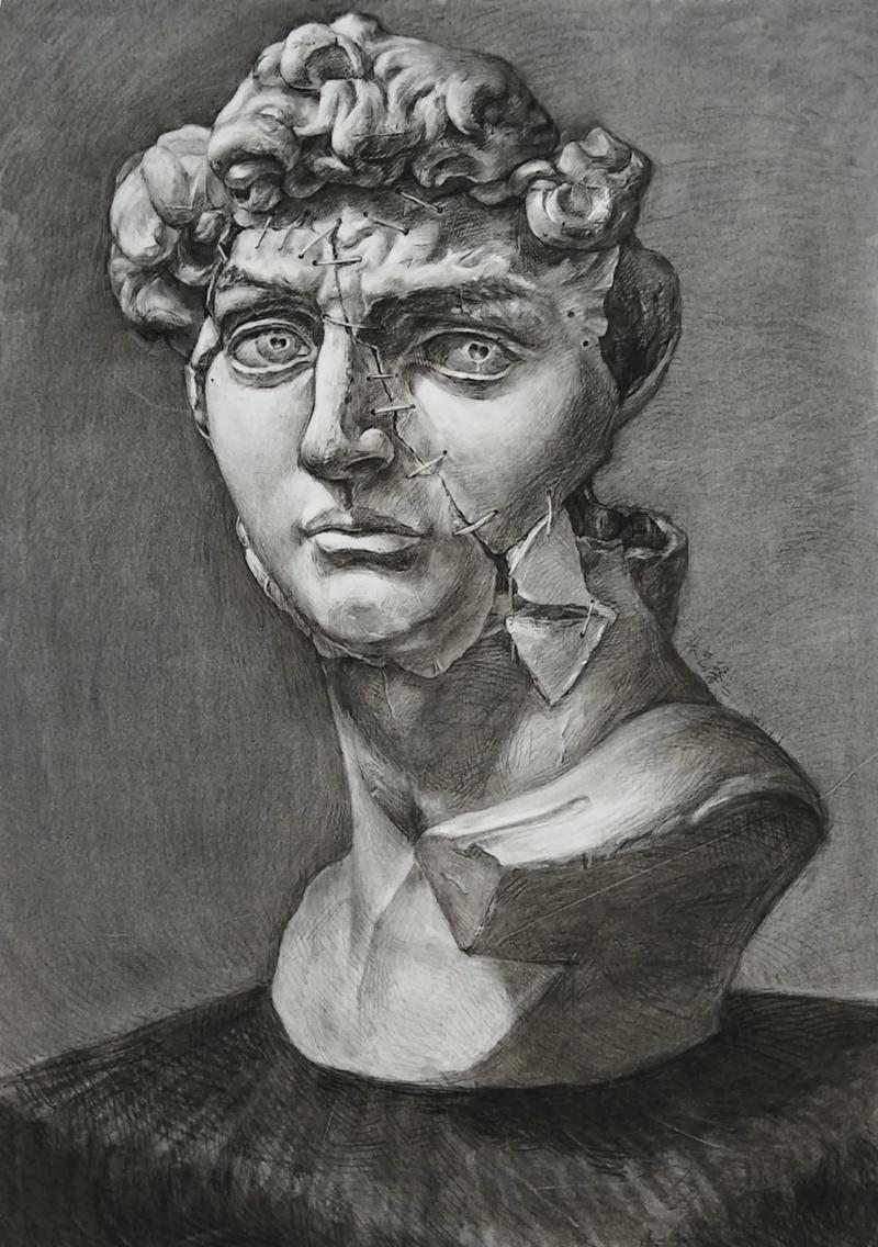 石膏创意素描,如何突破传统石膏写生?-图3 石膏创意素描,如何突破传统石膏写生?-图3