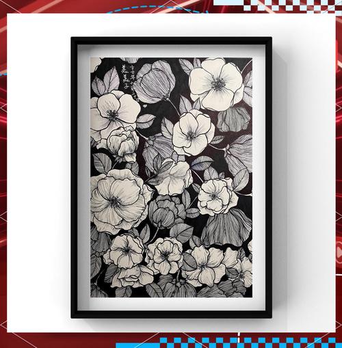 花卉创意装饰画黑白有何独特魅力?-图2 花卉创意装饰画黑白有何独特魅力?-图2
