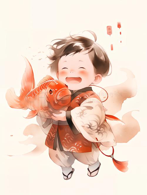 娃娃抱鱼创意绘画,娃娃抱鱼创意绘画图片-图2 娃娃抱鱼创意绘画,娃娃抱鱼创意绘画图片-图2