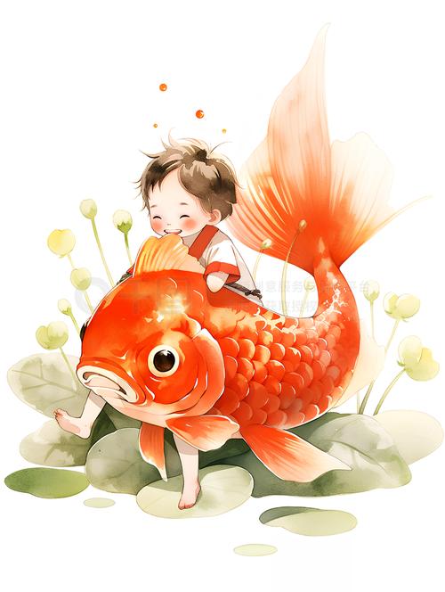 娃娃抱鱼创意绘画,娃娃抱鱼创意绘画图片-图3 娃娃抱鱼创意绘画,娃娃抱鱼创意绘画图片-图3