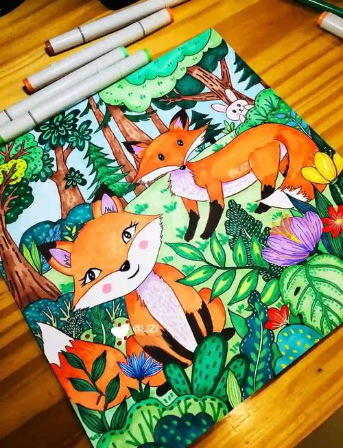 狐狸创意画，狐狸创意绘画作品-图2