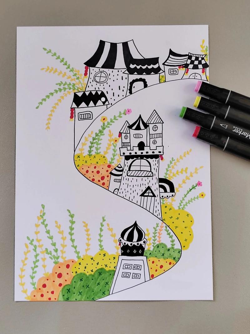 创意线描山，如何用线条勾勒山之魂？-图1