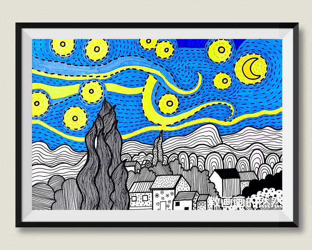 创意线描山，如何用线条勾勒山之魂？-图3