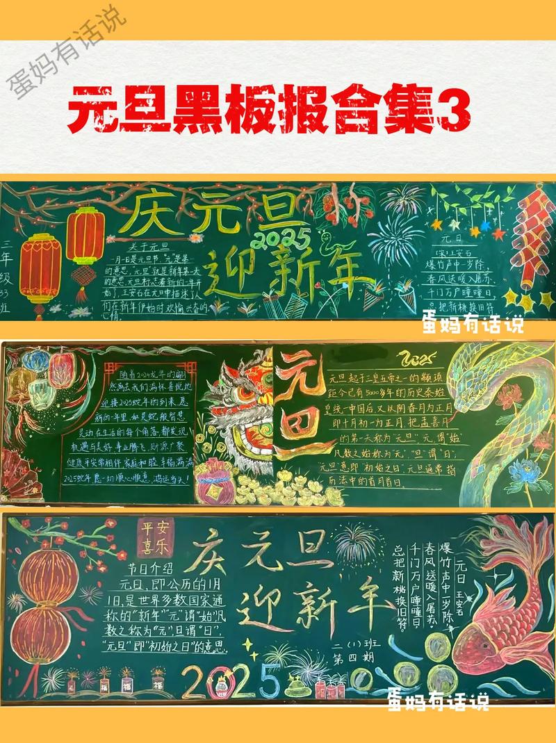 新年创意黑板报-图1