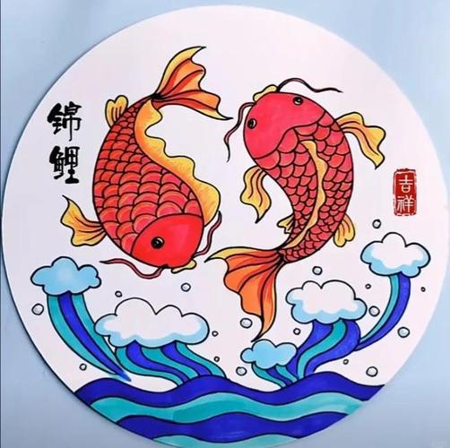 年年有鱼创意画，年年有鱼创意画教案-图1
