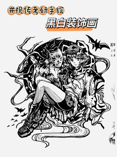 人物创意装饰画黑白，人物创意装饰画黑白图片-图3