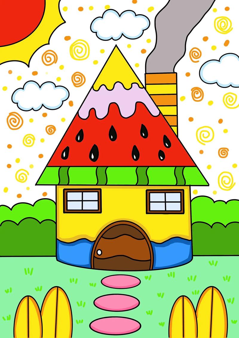 房子创意美术，房子创意美术图片-图2