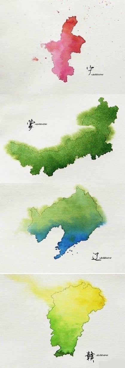 中国地图创意水彩，如何绘出独特意境？-图3