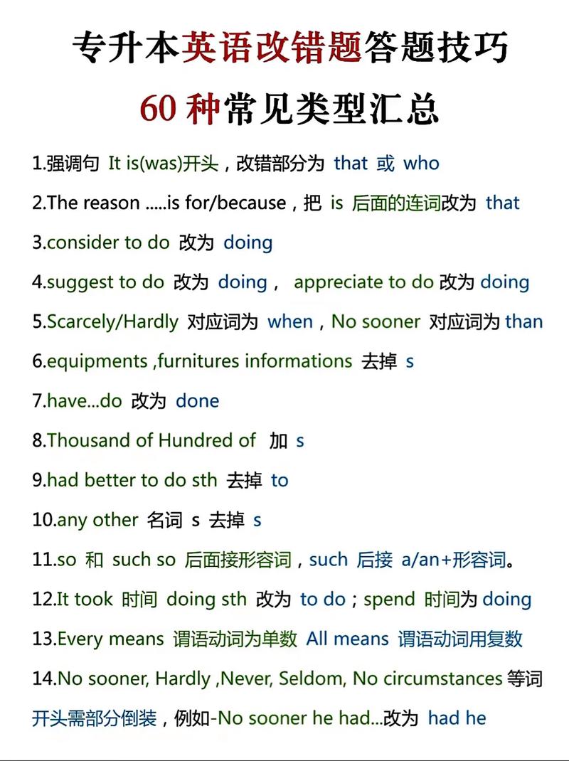 英语改错题技巧顺口溜-图1