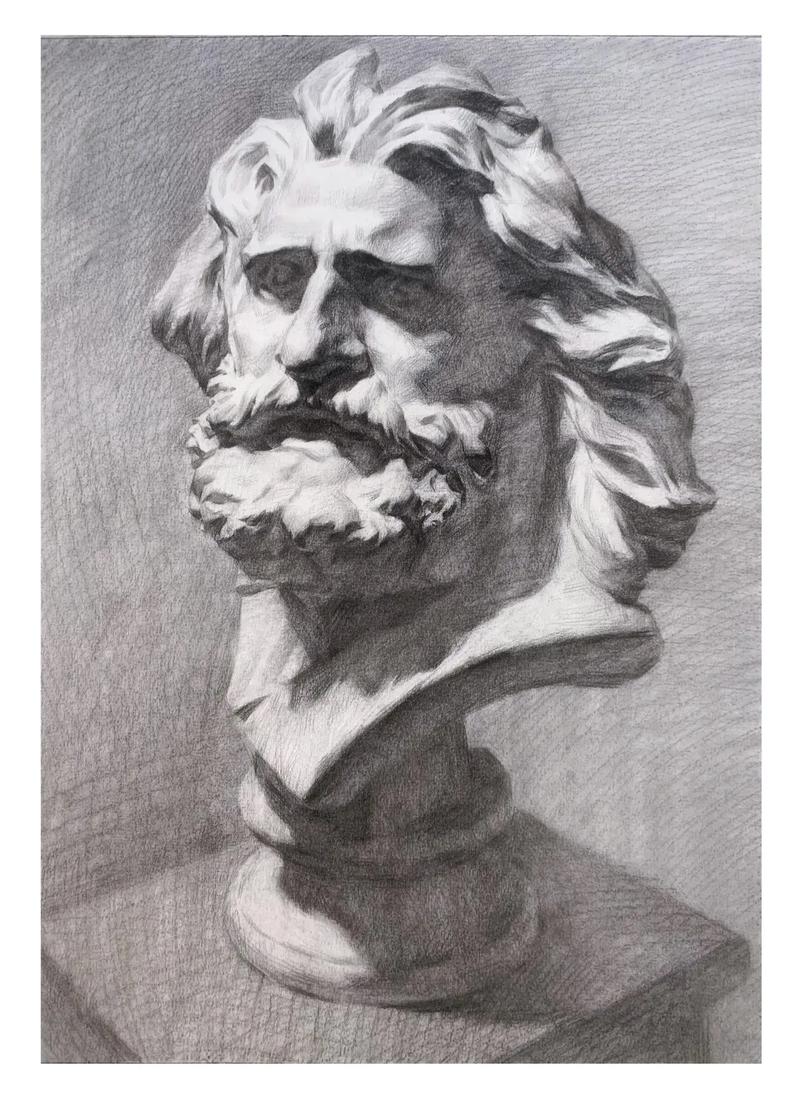 创意素描石膏头像-图1