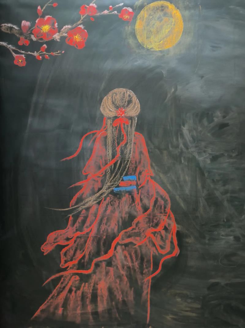 简单创意黑板报粉笔画-图3