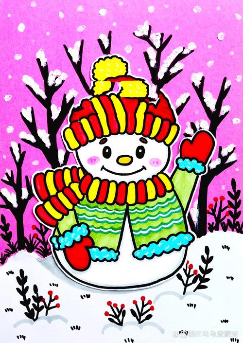 儿童创意手工画雪人-图1